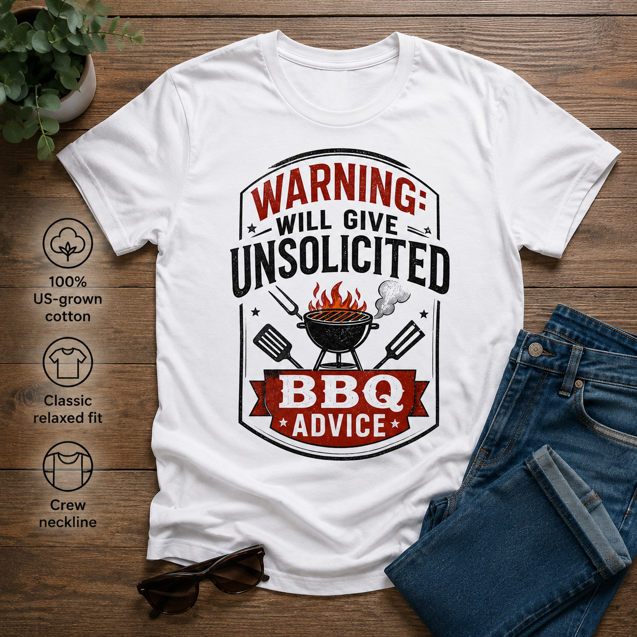 Grillin' Cotton Crew Neck Tee