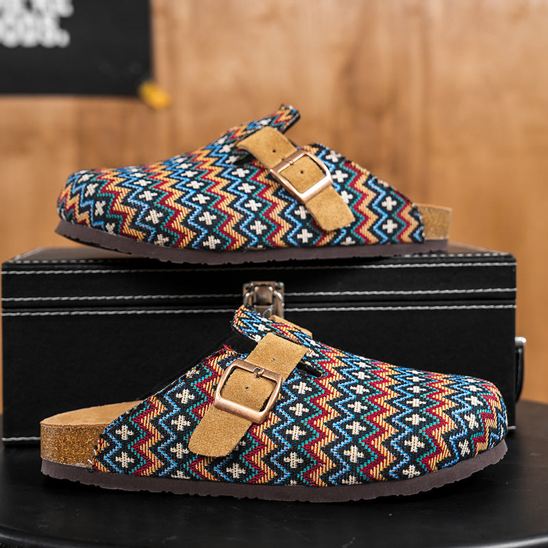 Hudson Canvas Cork Footbed Clogs