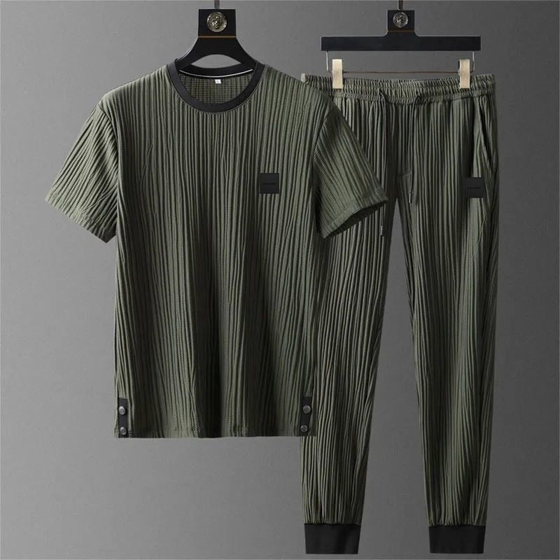 Harbor Cotton Blend Short-Sleeve Jogger Set