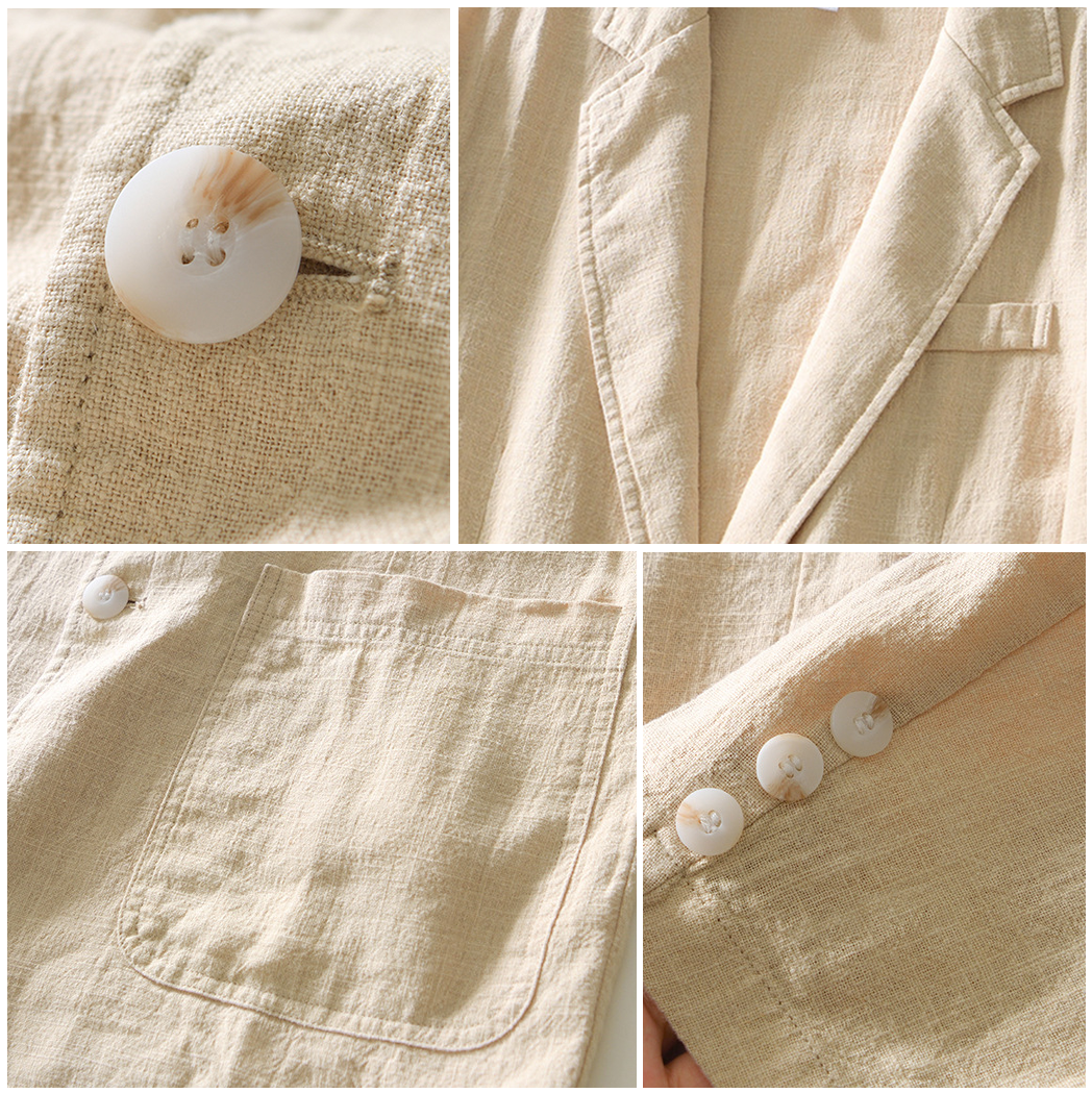 Cavendish Linen Notched-Lapel Blazer