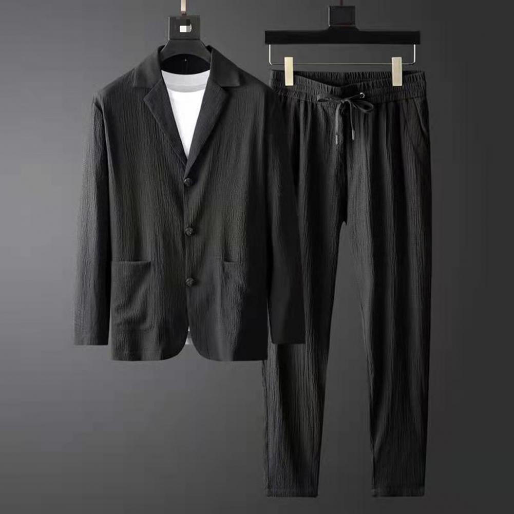 Hudson Polyester Leisure Blazer And Pants Set For Men
