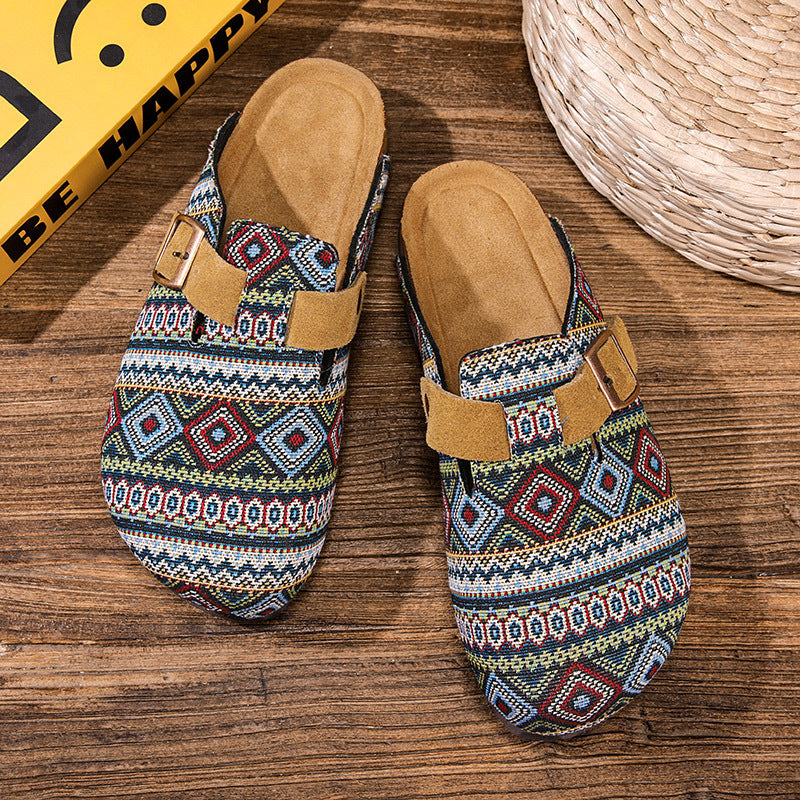 Hudson Canvas Cork Footbed Clogs