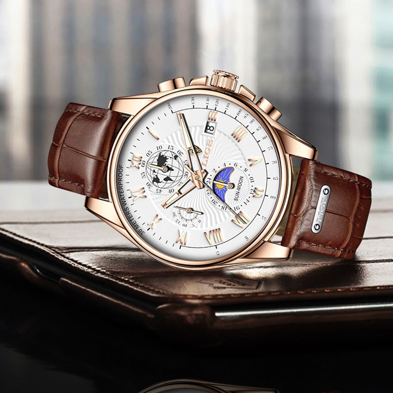Harlow Leather Chronograph Watch