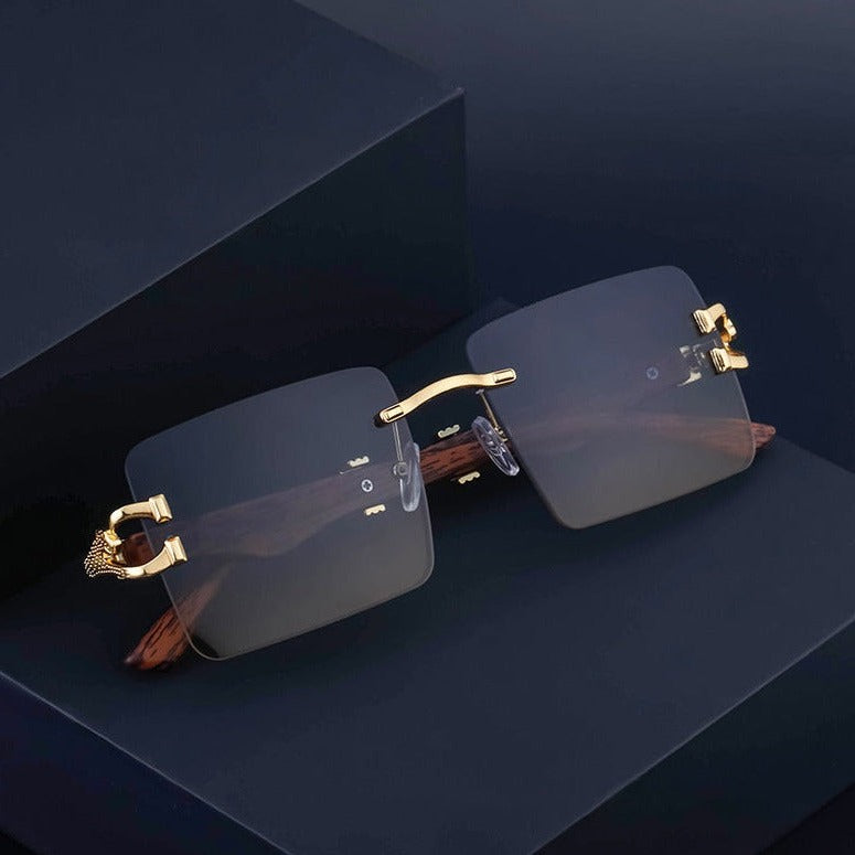 Valdero Rimless Tiger Temple Sunglasses