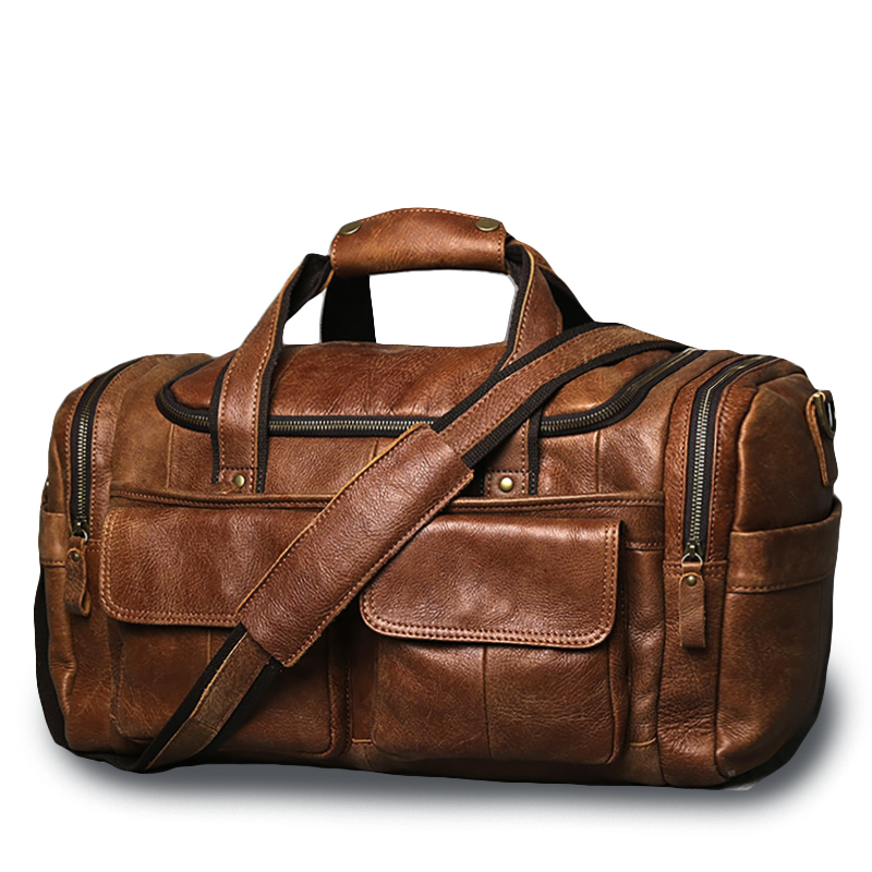 Ashford Genuine Leather Weekender Duffle Bag