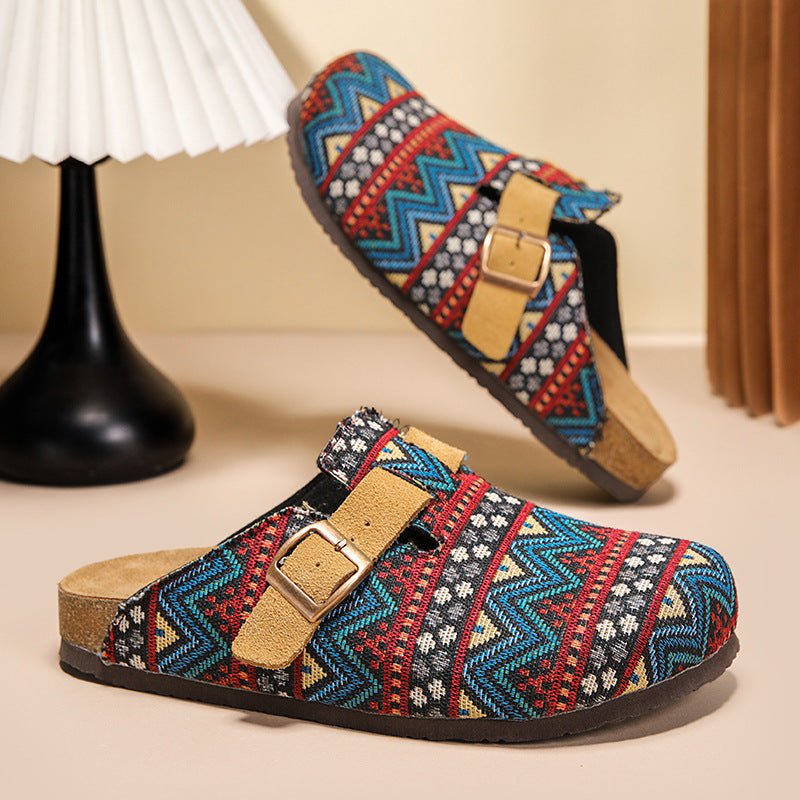 Hudson Canvas Cork Footbed Clogs