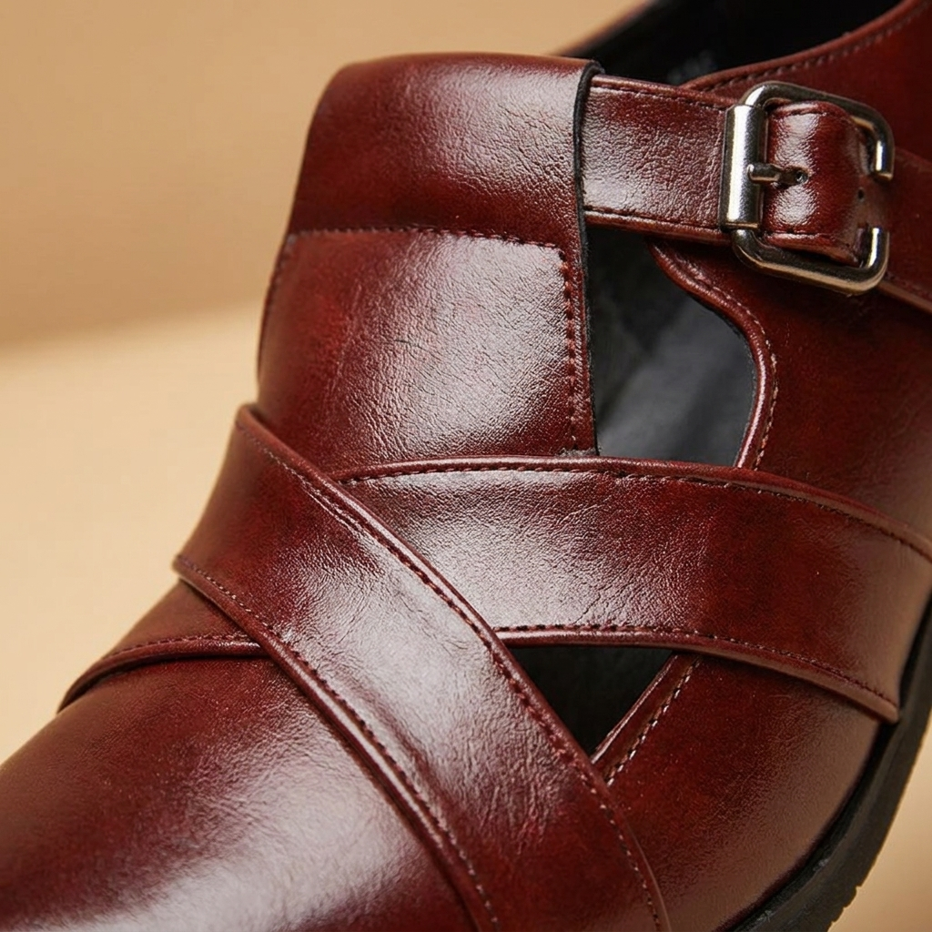 Larkin Men's Low-Top Buckle Shoes — Brown