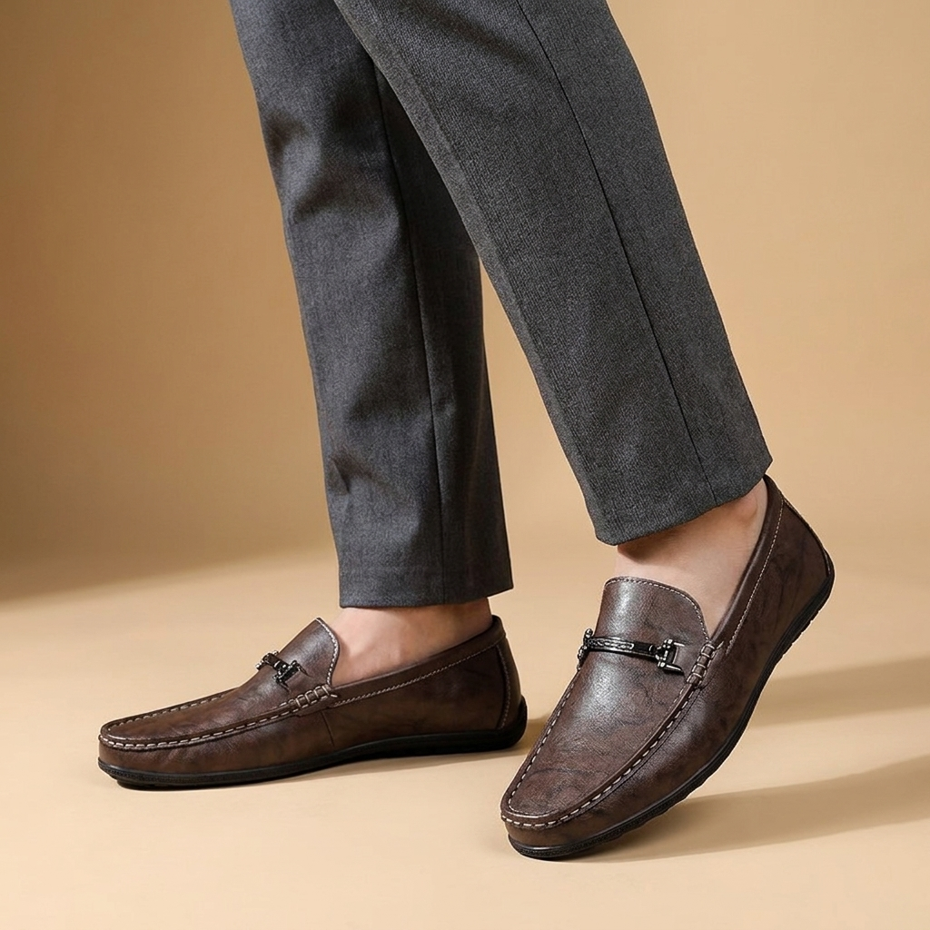 Orion Leather Men's Loafers — Brown
