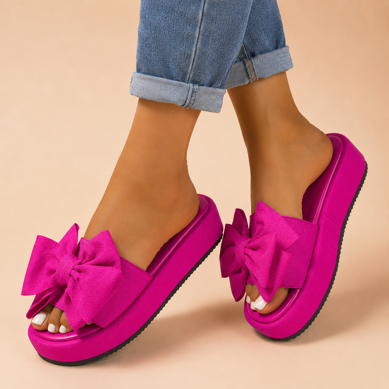 Rosali Platform Bow Slide Sandals