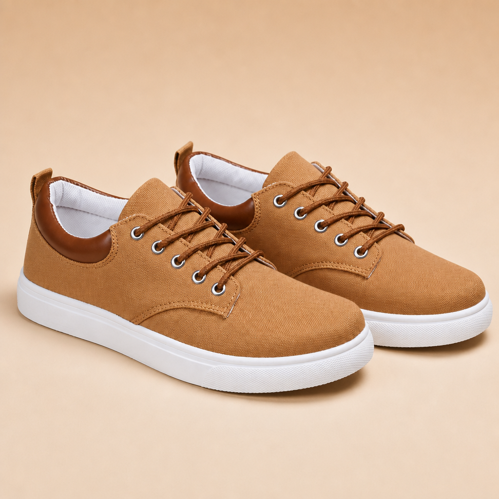 Fenton Men's Lightweight Canvas Sneakers in Brown