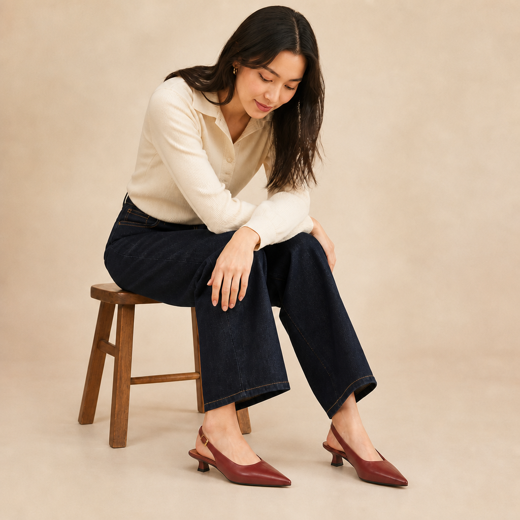 Veyra Women's Pointed-Toe Mules — Red