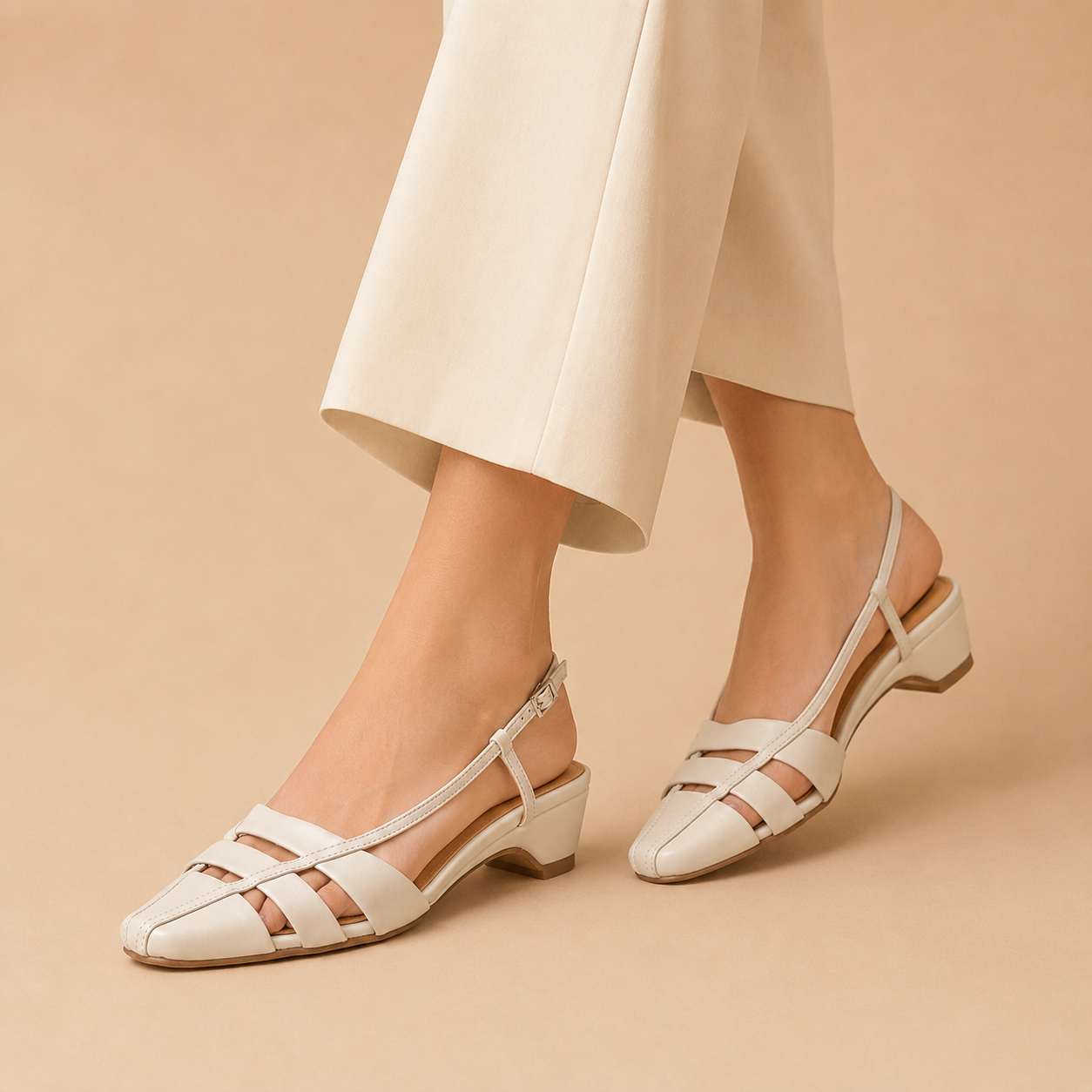 Ivy Leather Slingback Heels
